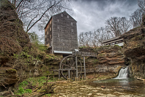 Rock Mill and Covered Bridge, Ohio