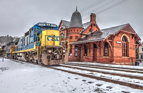 Incoming Train, Oakland Maryland Depot